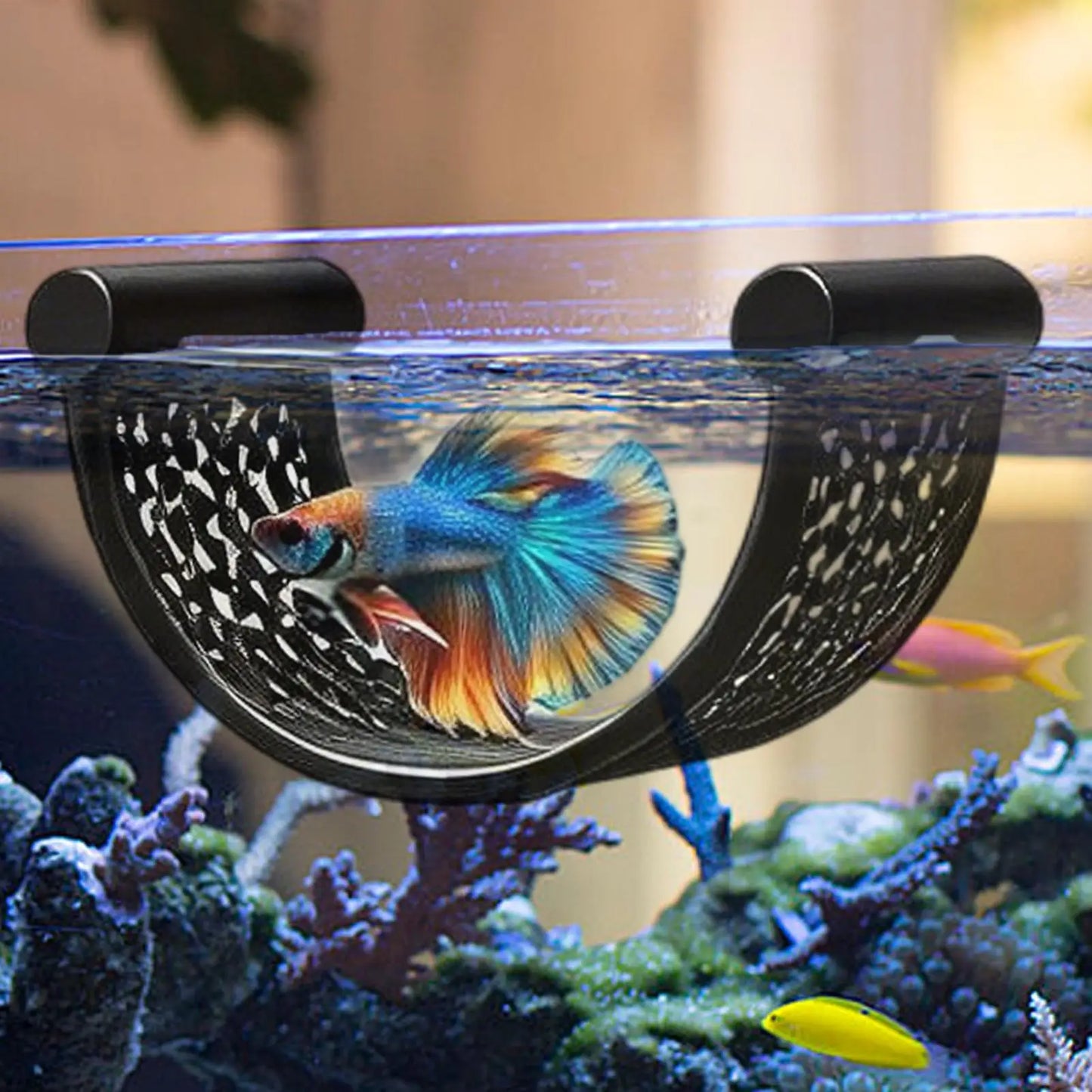 Betta Fish Hammock U Shaped Floating Aquarium Perch And Shelter