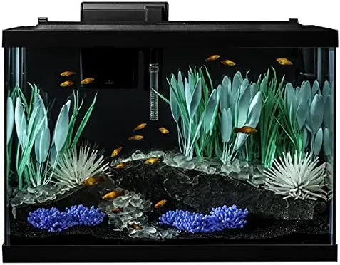 Aquarium Kit With LED Lighting And Decor Complete Tank Setup