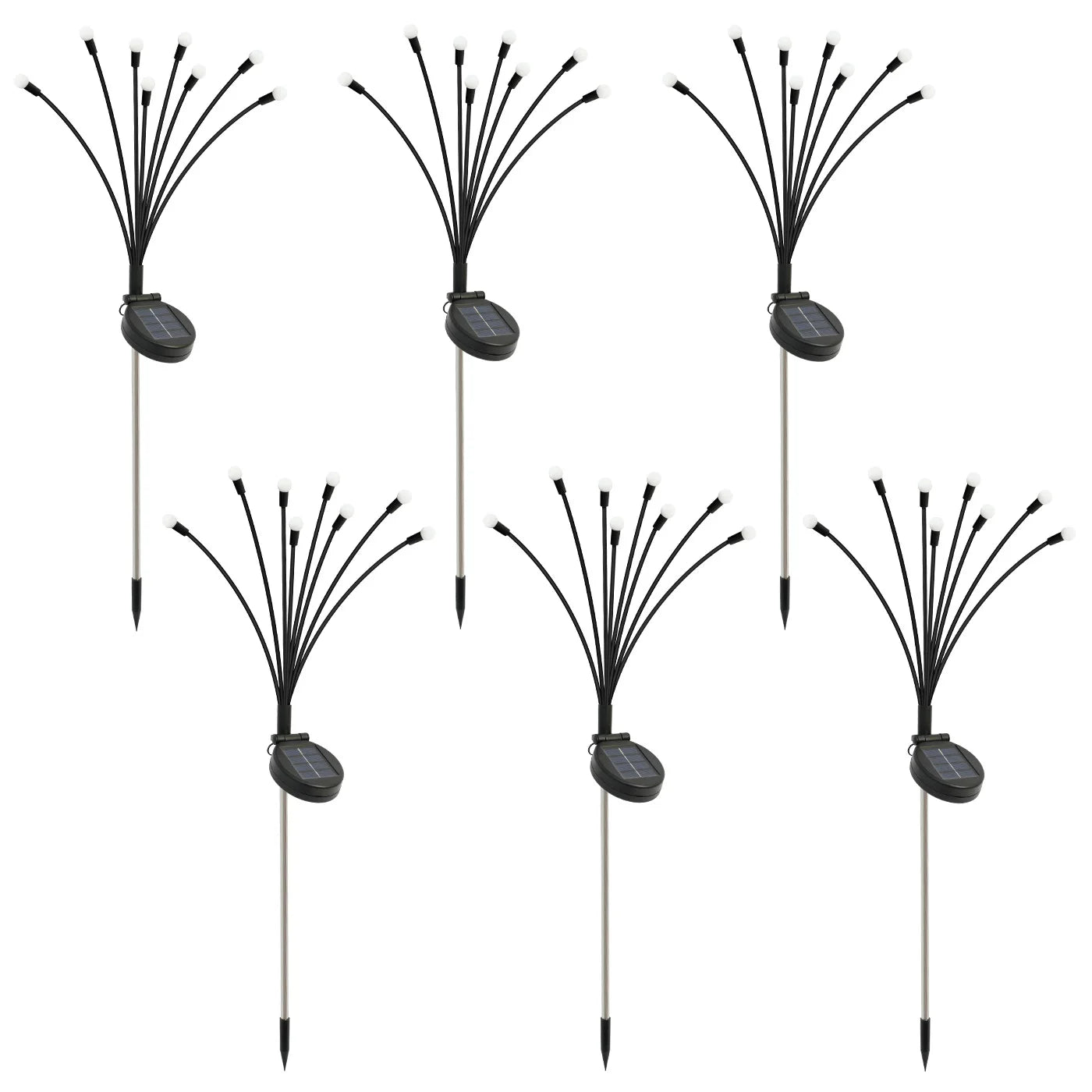 8-Head Solar Firefly Lights Outdoor Garden Pathway