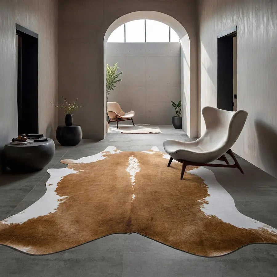 Premium Faux Cowhide Rug Rustic Western Cow Print Living Room