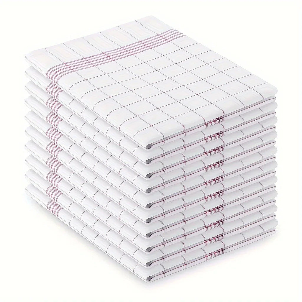 Classic Plaid Dish Towel Scouring Pad Polyester Cloth