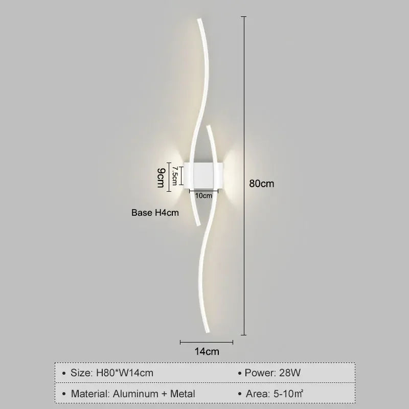 Nordic LED Wall Light Sconce For Bedroom Indoor Aluminum