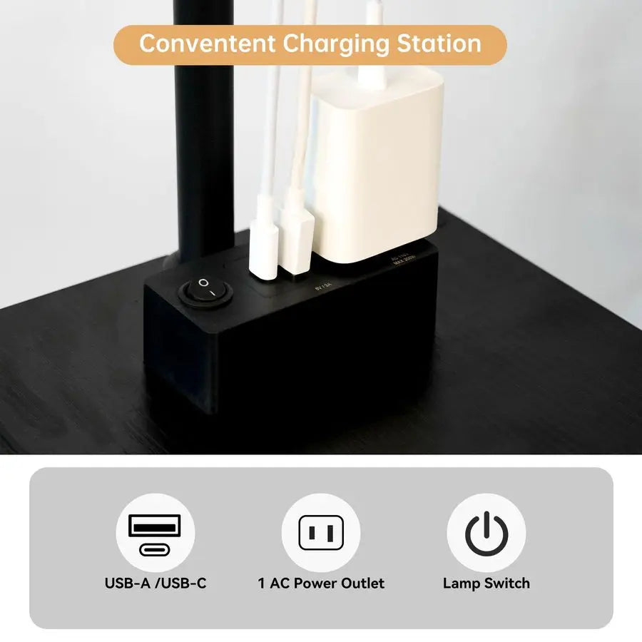 Lamp With Table USB Charging Station And AC Port Pro