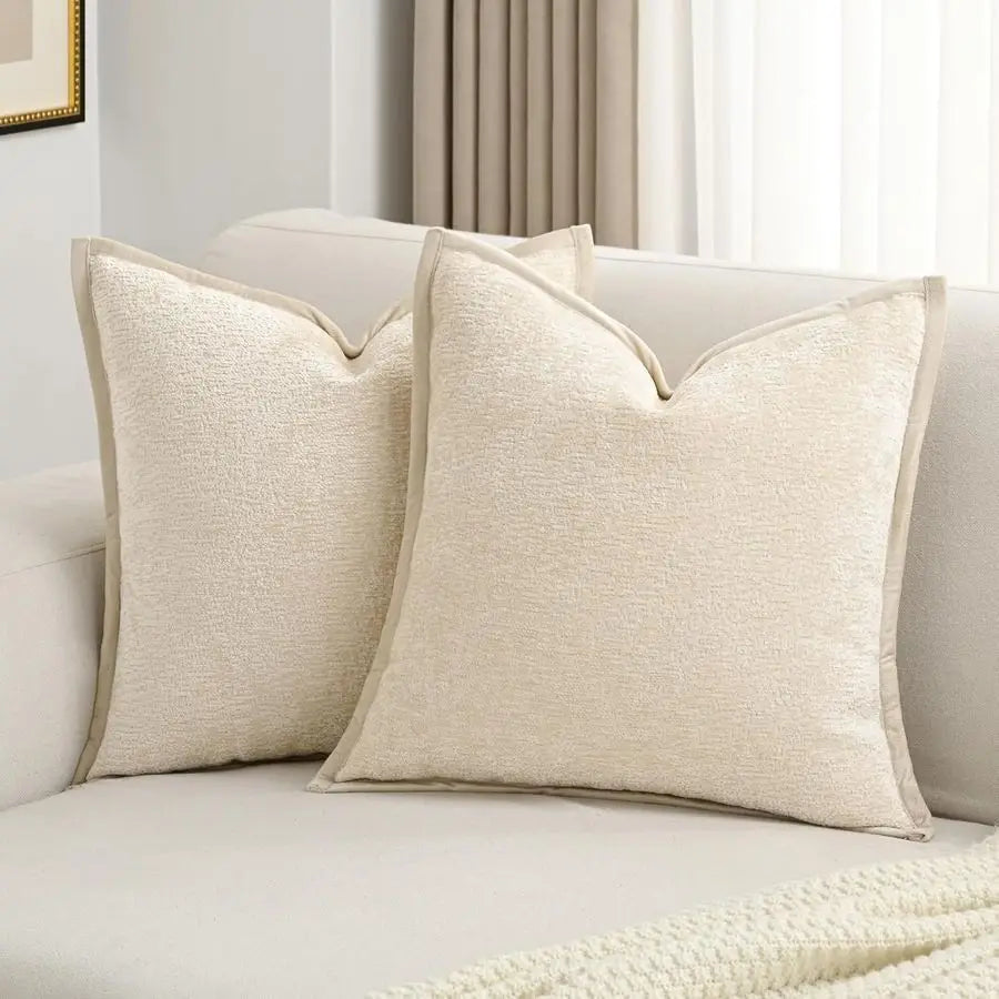 Chenille Throw Pillow Covers Set of 2 for Home Decor