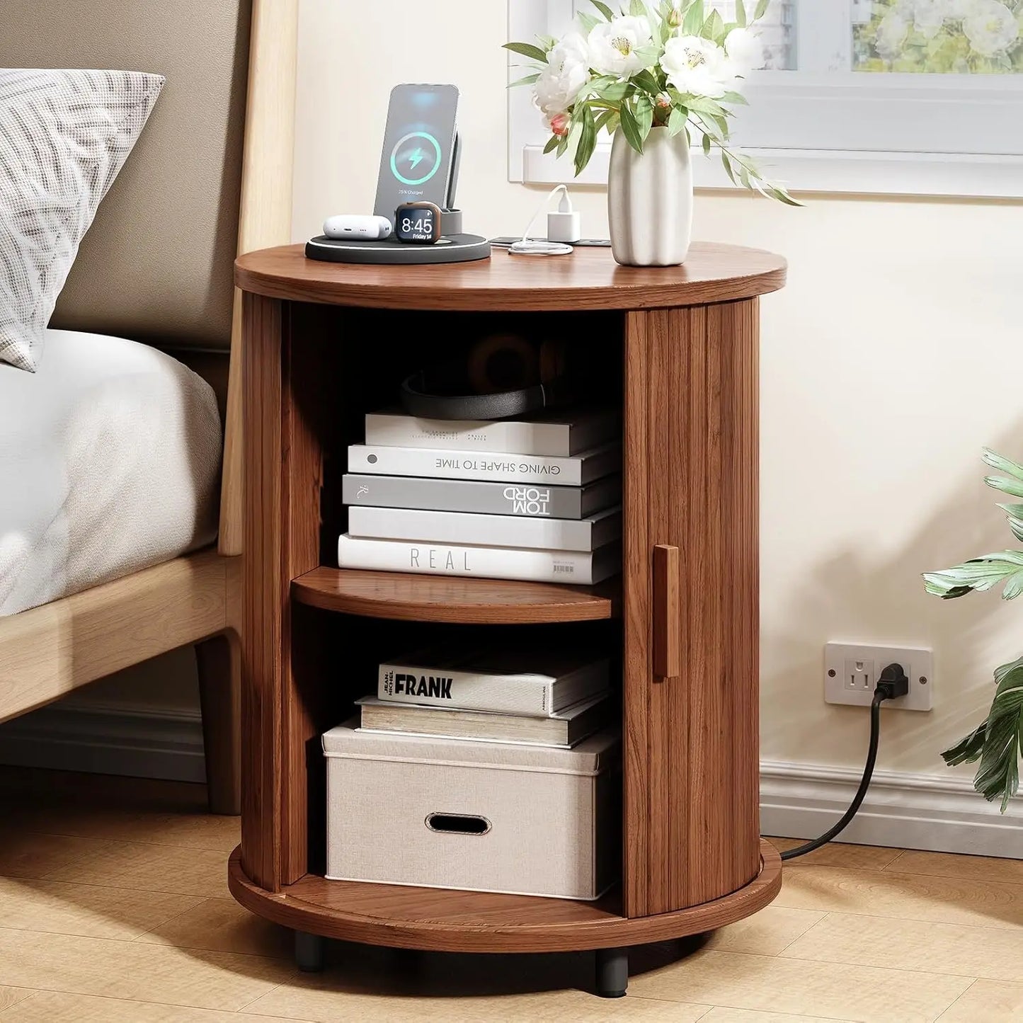 Onbrill Fluted Round End Tables Set Of 2