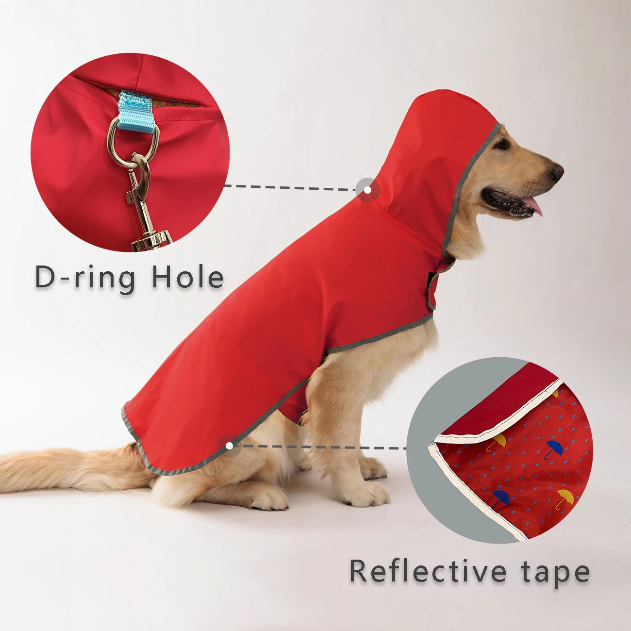 Two-Way Double-Layer Dog Raincoat For All-Weather Use