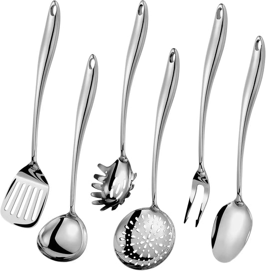 Stainless Steel Kitchen Utensil Set 6-Piece Dishwasher Safe