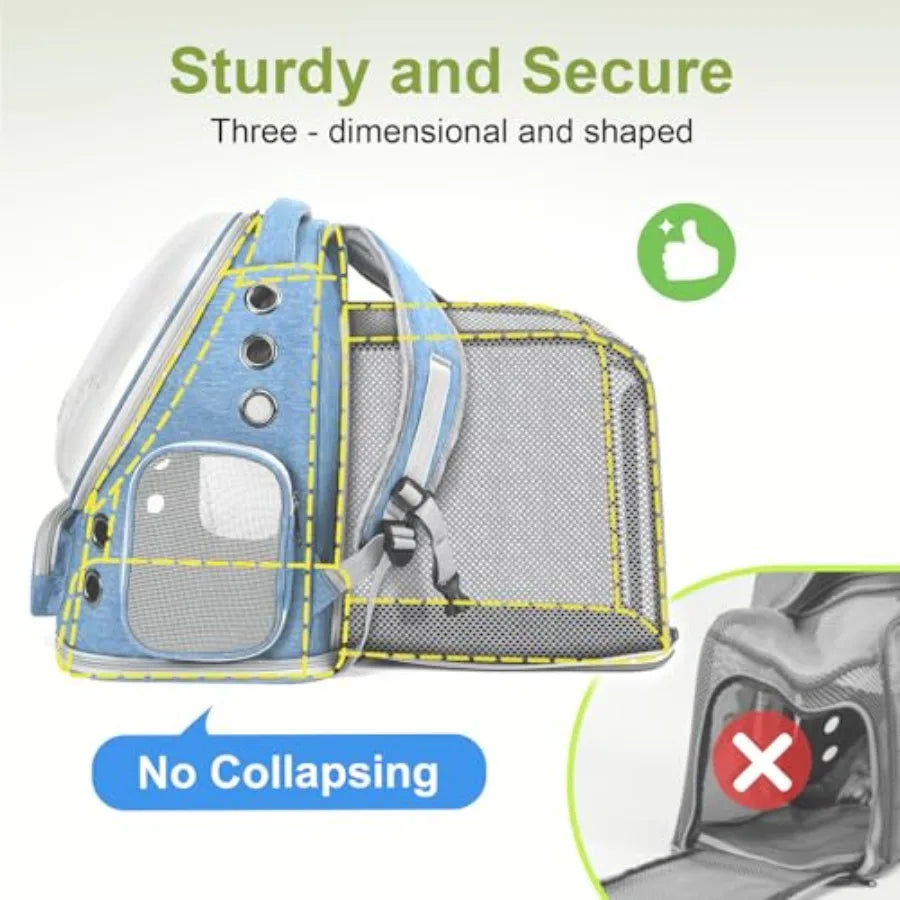 Expandable Cat Backpack for Travel and Small Dogs Airline Approved