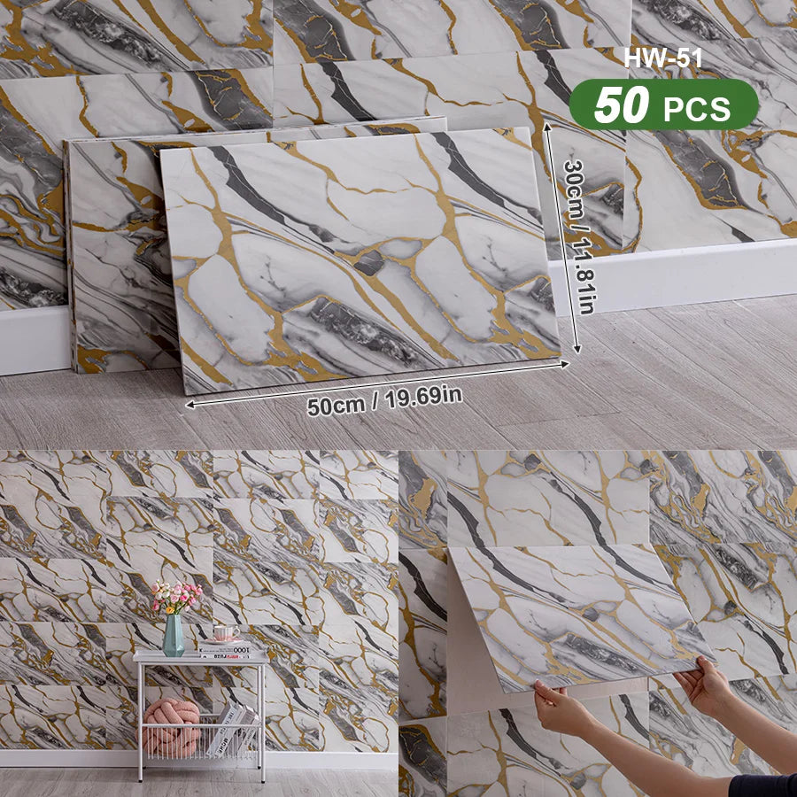 3D Self Adhesive Wall Tiles For Indoor Spaces Decor