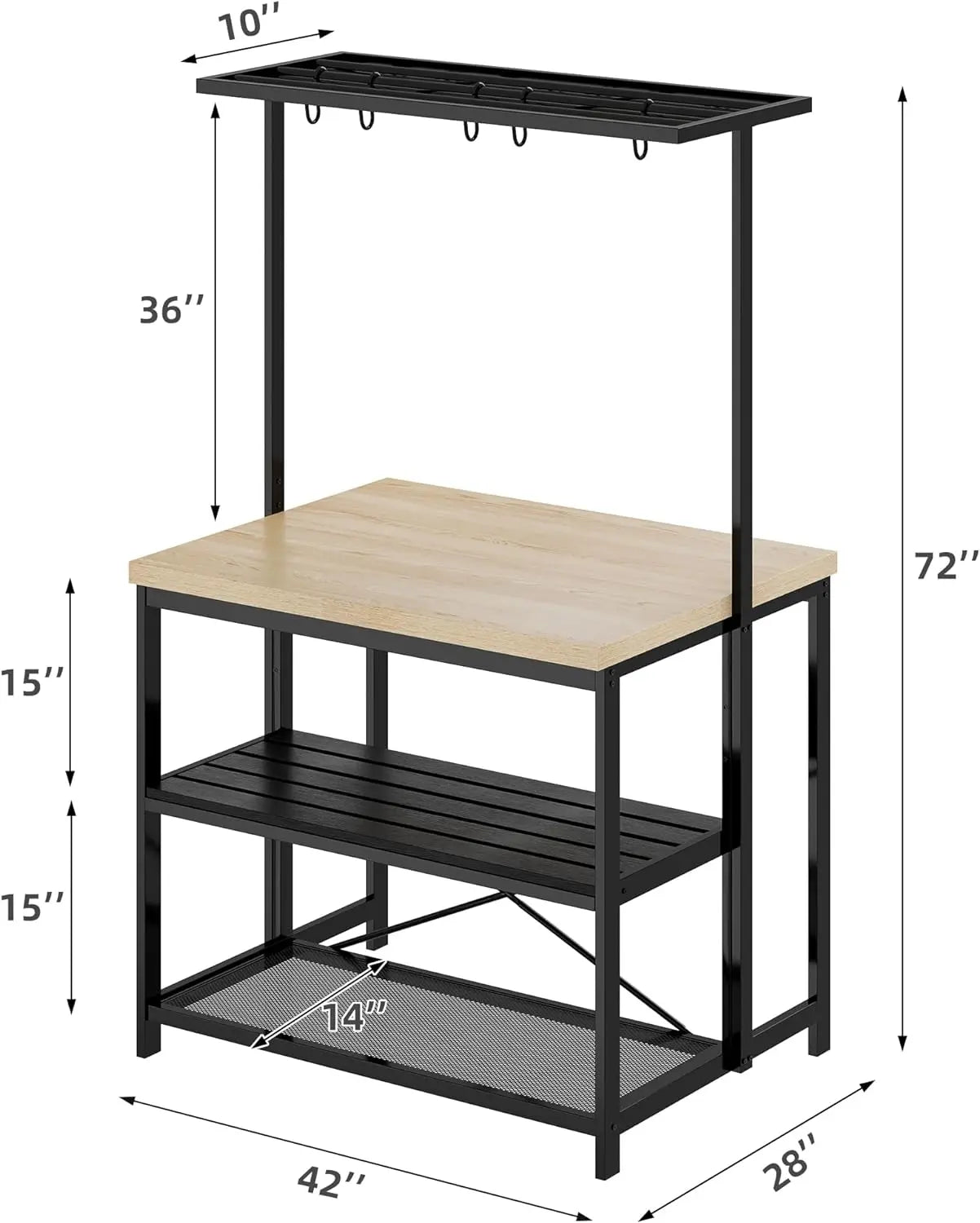 HiMISS Kitchen Island with Storage and Power Outlet