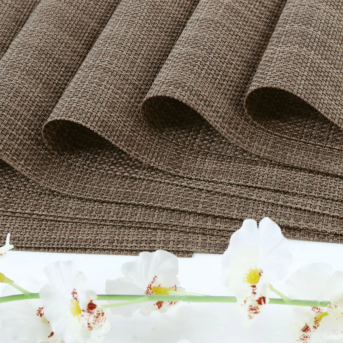 UXCELL Heat Resistant Non Skid PVC Table Mats Woven Placemats