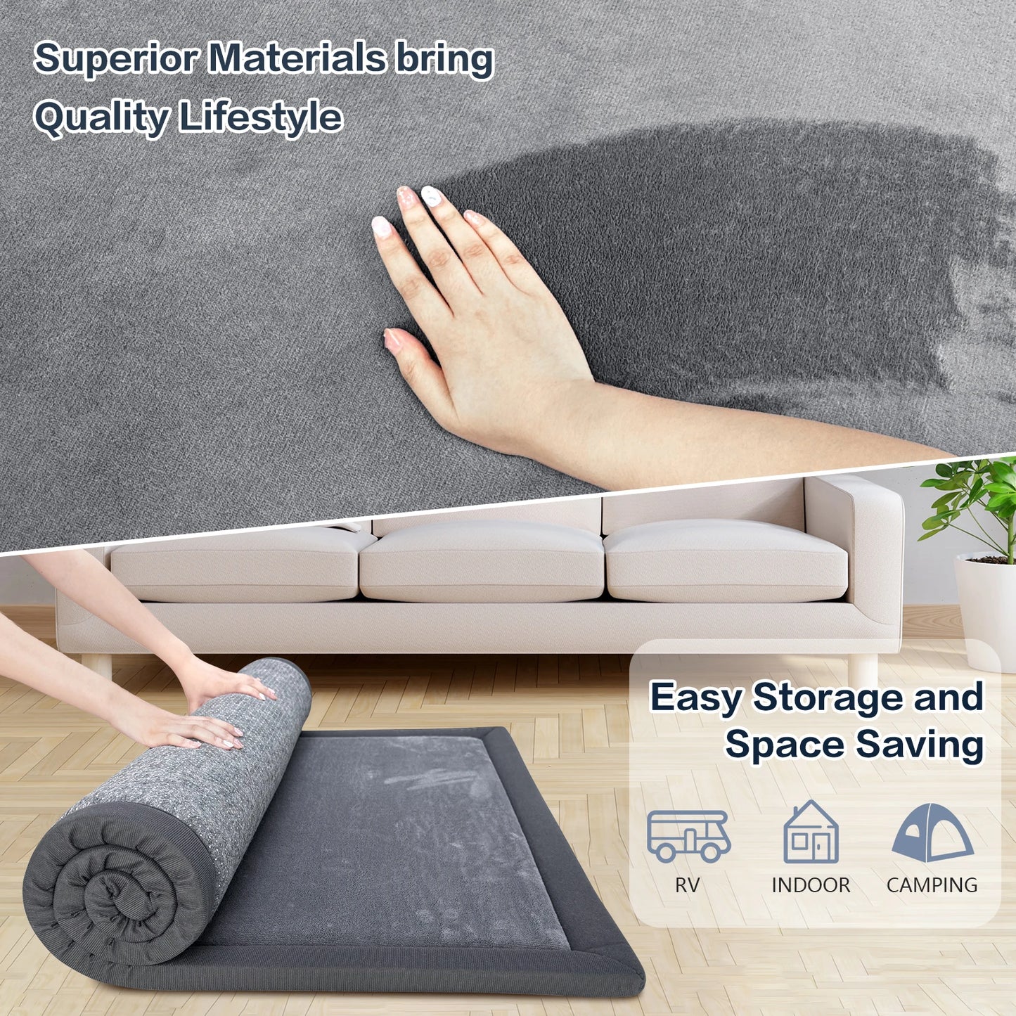 Huloo Sleep Memory Foam Floor Carpet With Non Slip Bottom