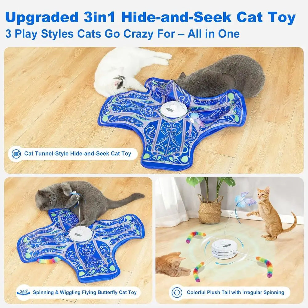 Interactive Indoor Cat Toy Rechargeable Touch And Seek Kitten Toys