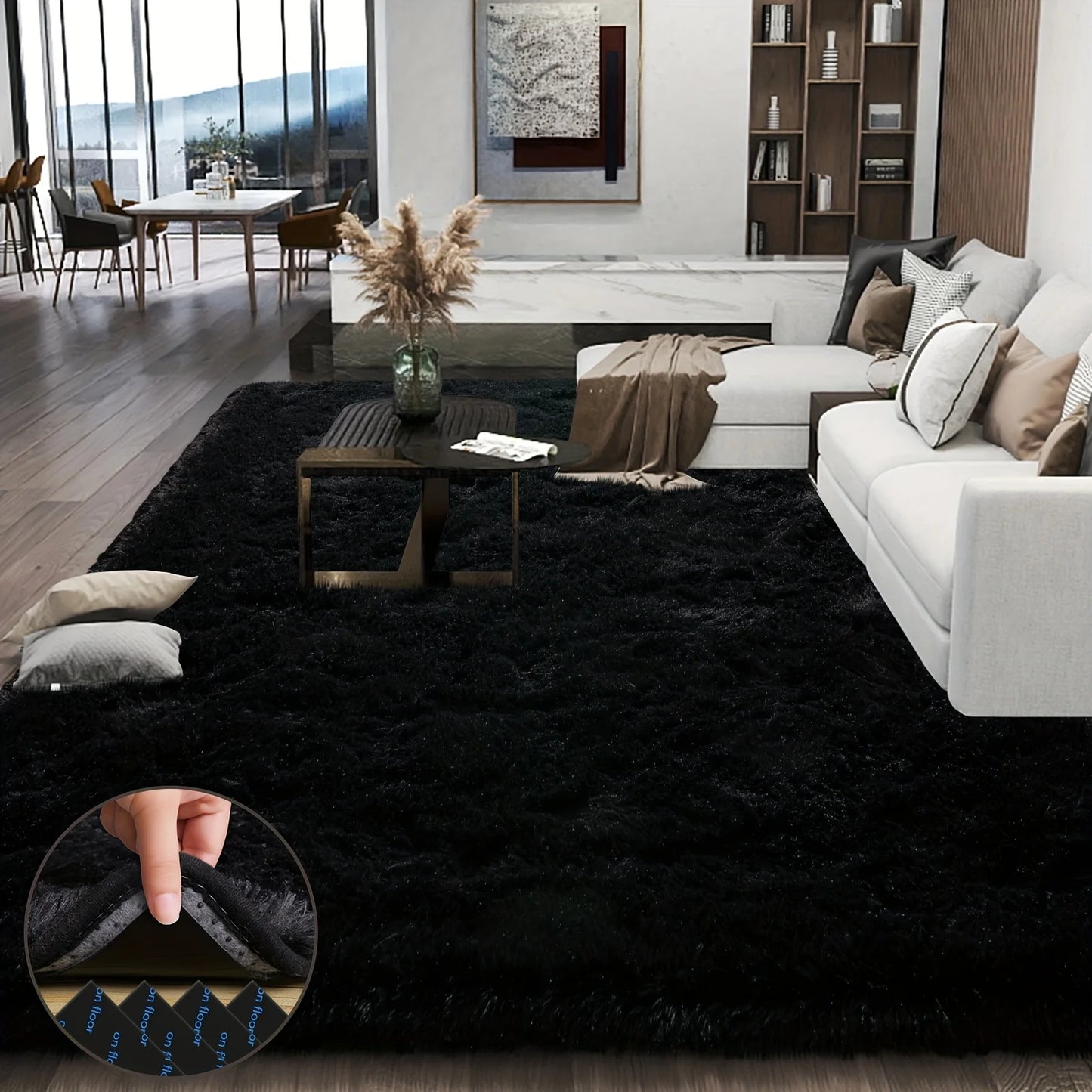 Geometric Plush Area Rug for Living Room and Bedroom