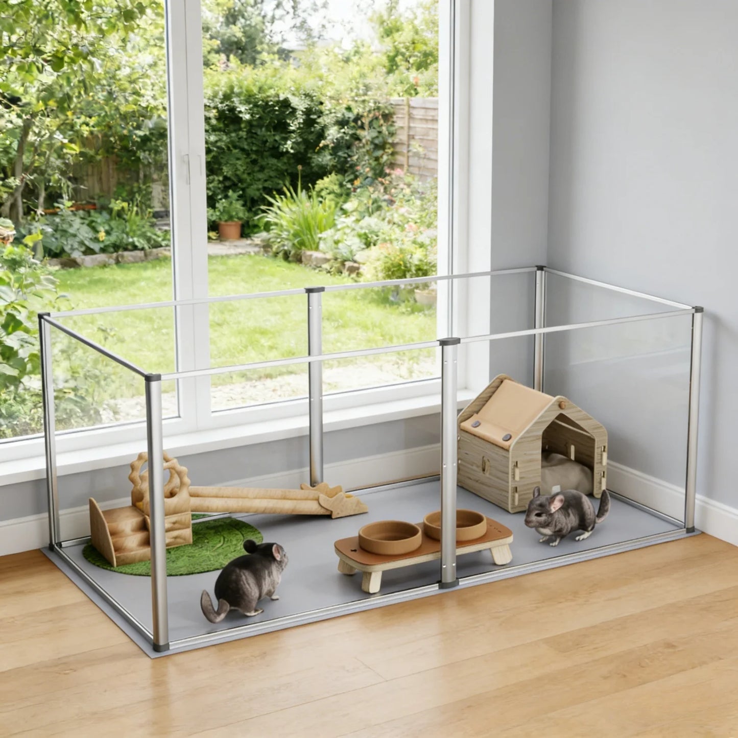 Six Panel Plastic Hamster Play Pen Enclosure For Indoor Use