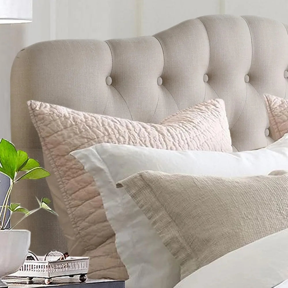 Givanna Adjustable Height Headboard With Linen Upholstery