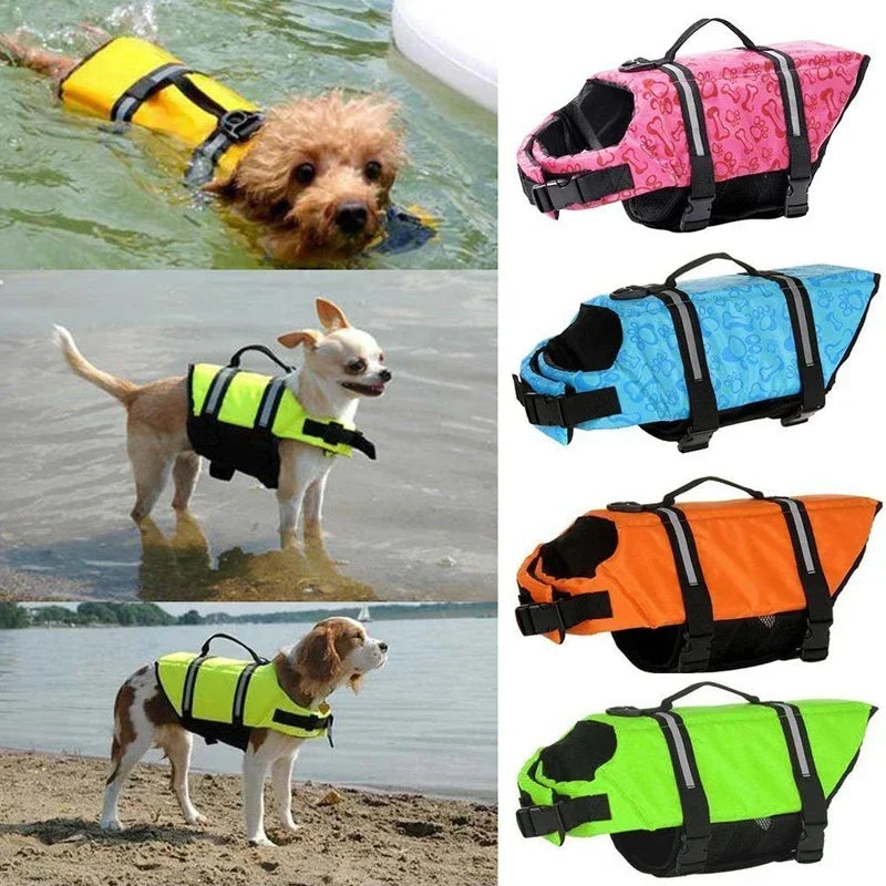 Moonbiffy Dog Life Vest Jacket Reflective Safety Swimming Suit
