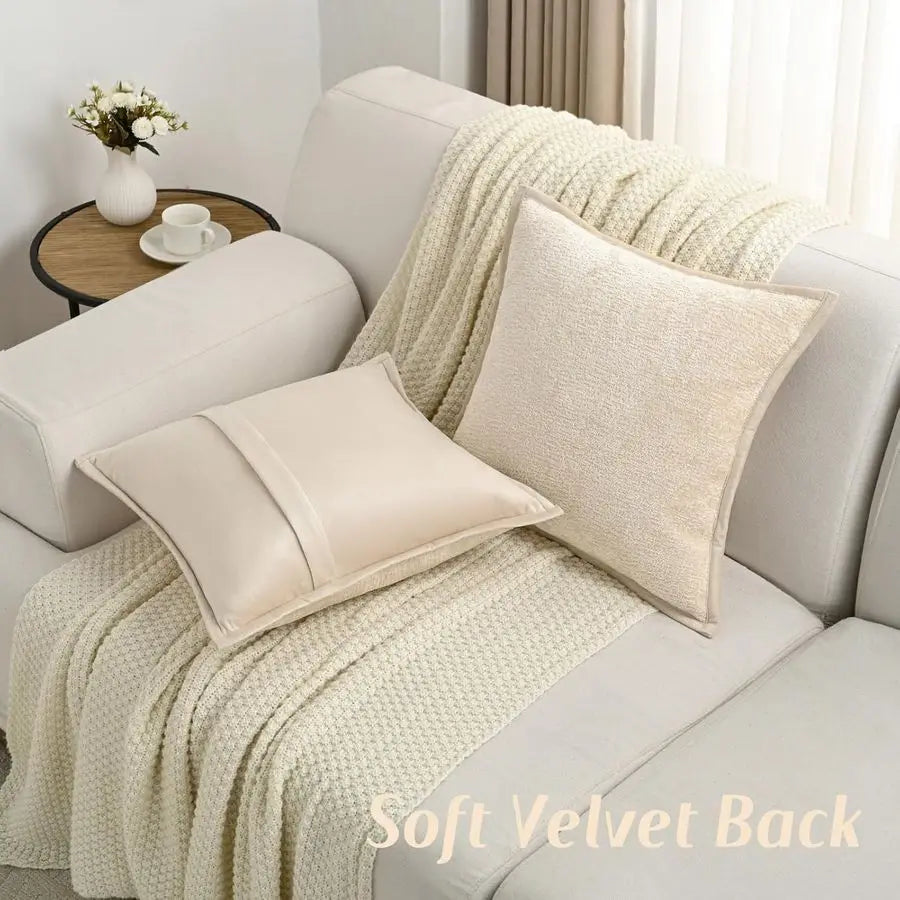 Chenille Throw Pillow Covers Set of 2 for Home Decor