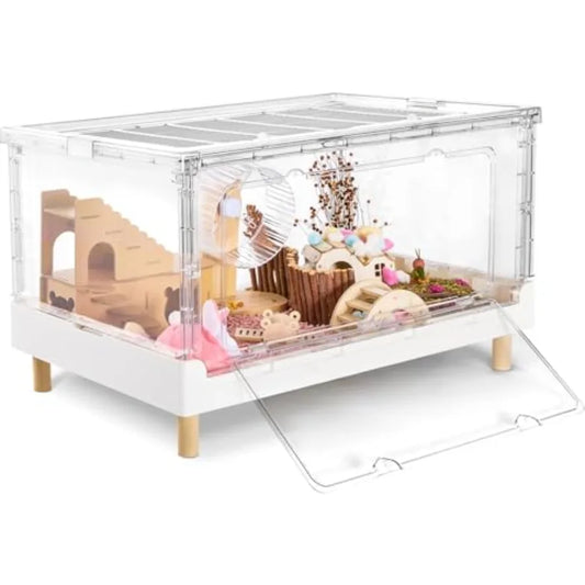 NONECN Acrylic Hamster And Guinea Pig Cage For Small Pets