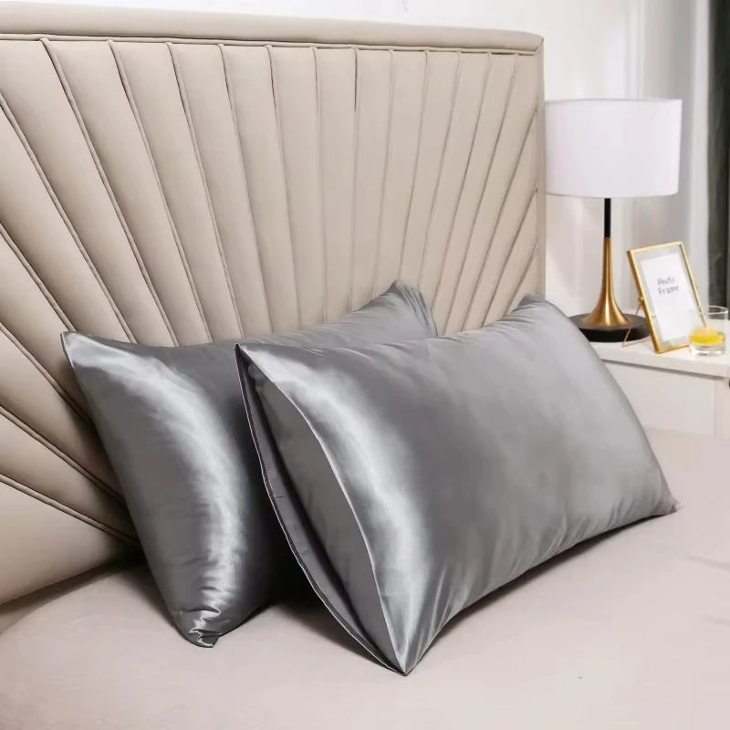 Solid Polyester Cotton Pillowcase Soft Satin Look Pillow Cover