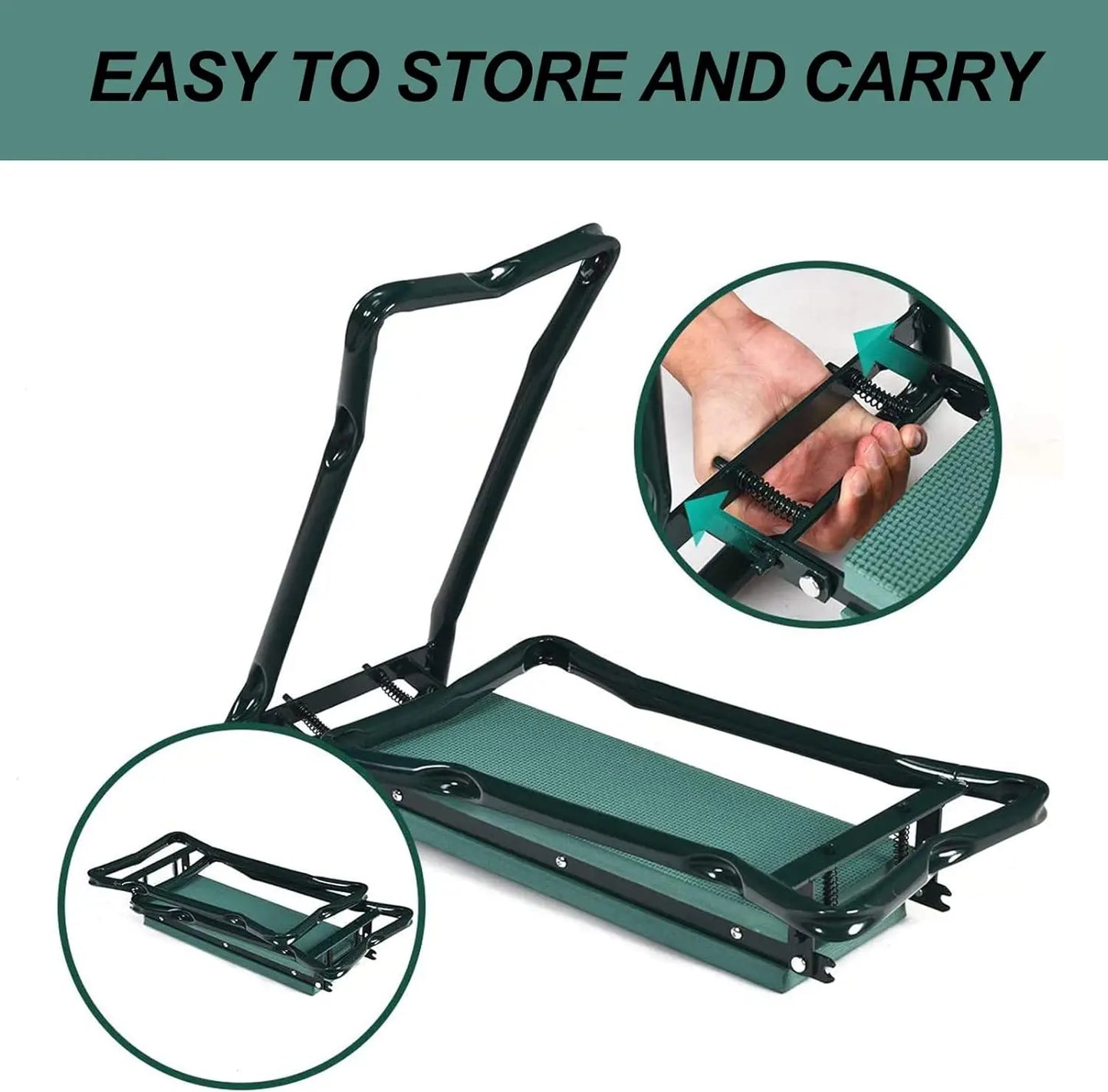 Garden Kneeler And Seat Folding Bench With Foam Kneeling Pad
