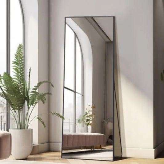 Full Length Mirror With Stand Aluminum Alloy Frame For Bedroom