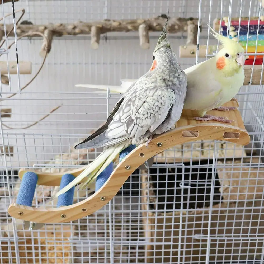 Wooden Bird Ladder Bridge Climbing Toy Parrots Hamsters