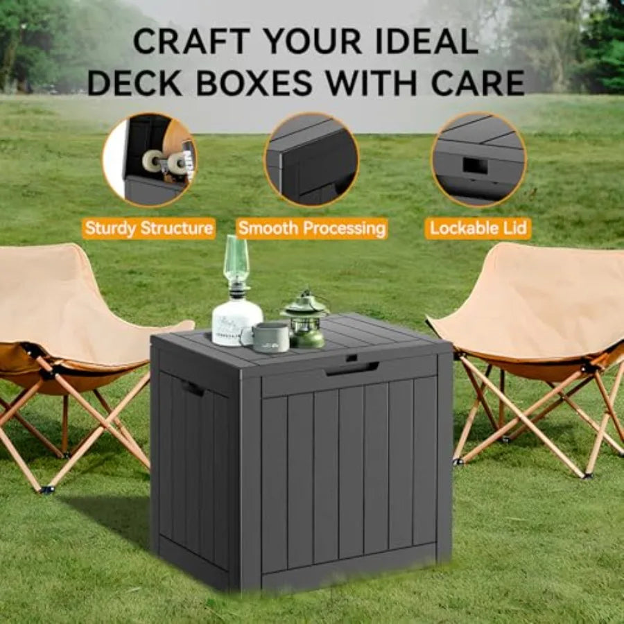 Deck Box Resin Storage Waterproof For Indoor And Outdoor Use