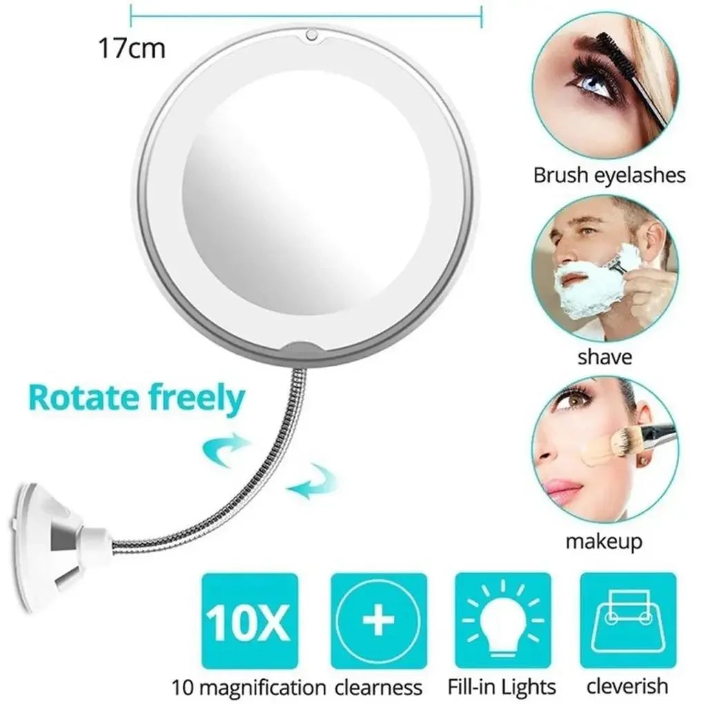 Rotation Makeup Mirror With LED Light Magnifying Tool
