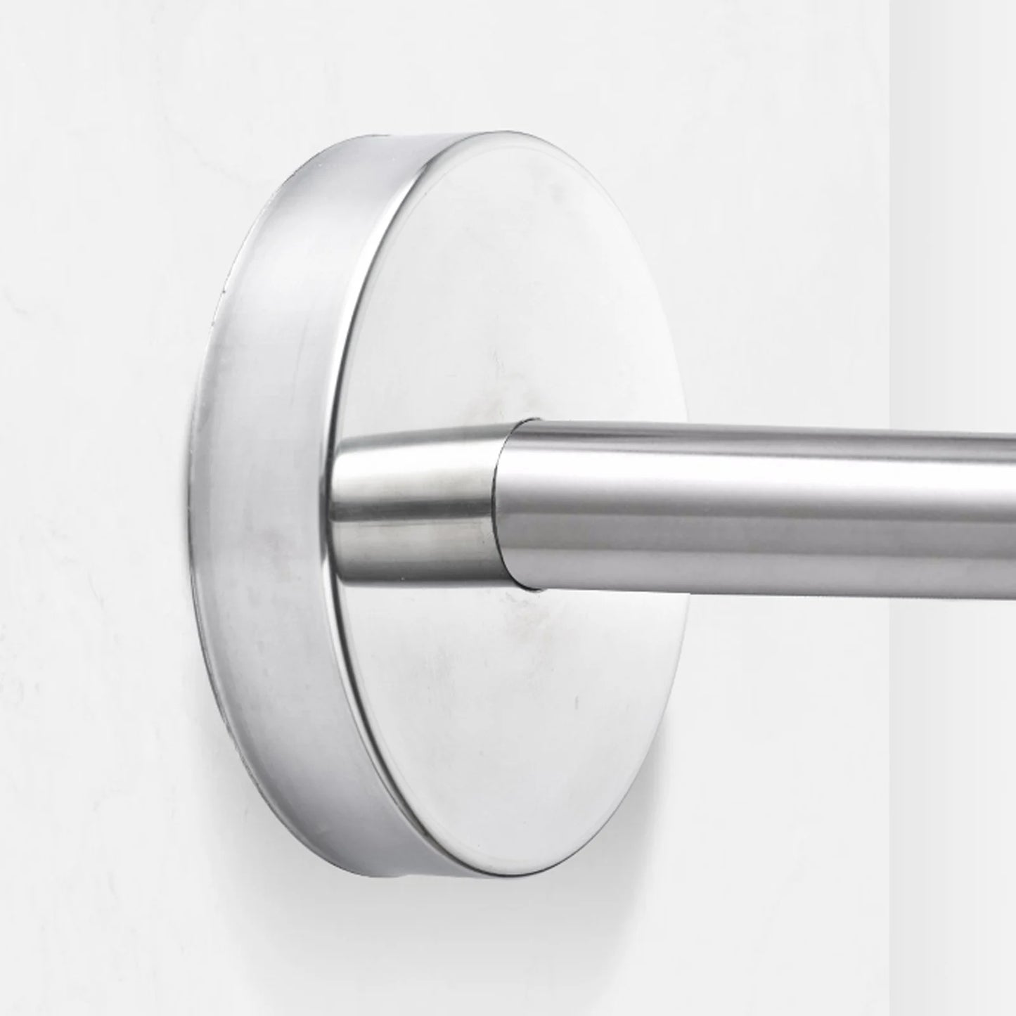 Stainless Steel No-Drill L-Shape Shower Curtain Rod With Curtain