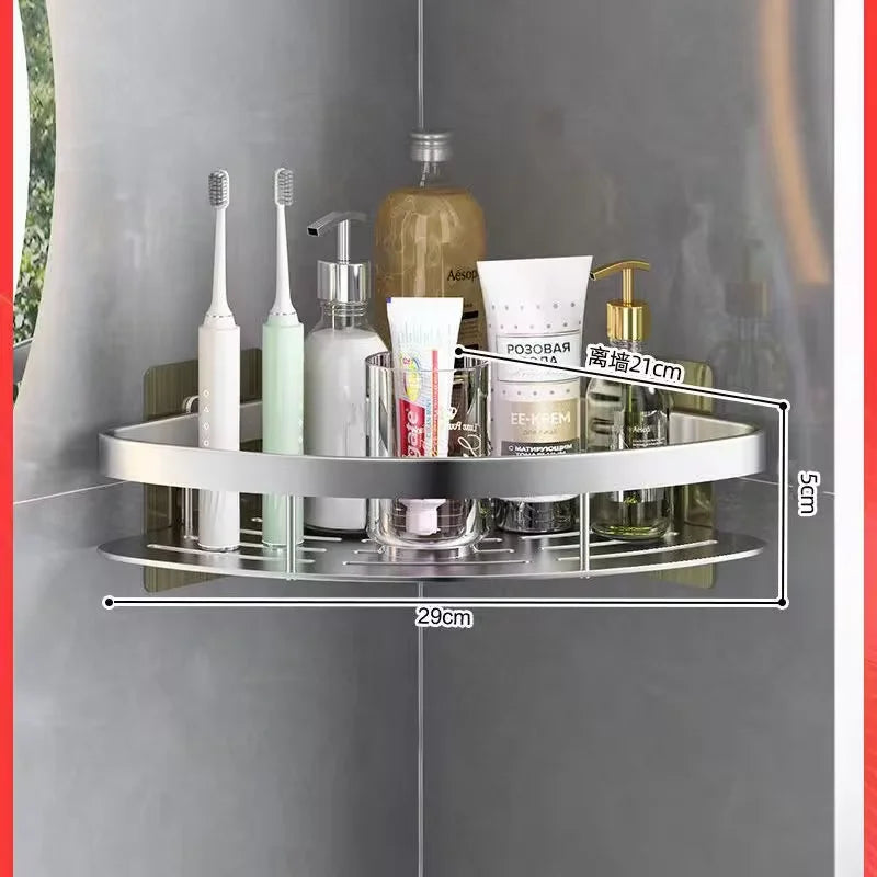 Cobasport Bathroom Shelf Aluminum Alloy Organizer No Drill Shower Rack
