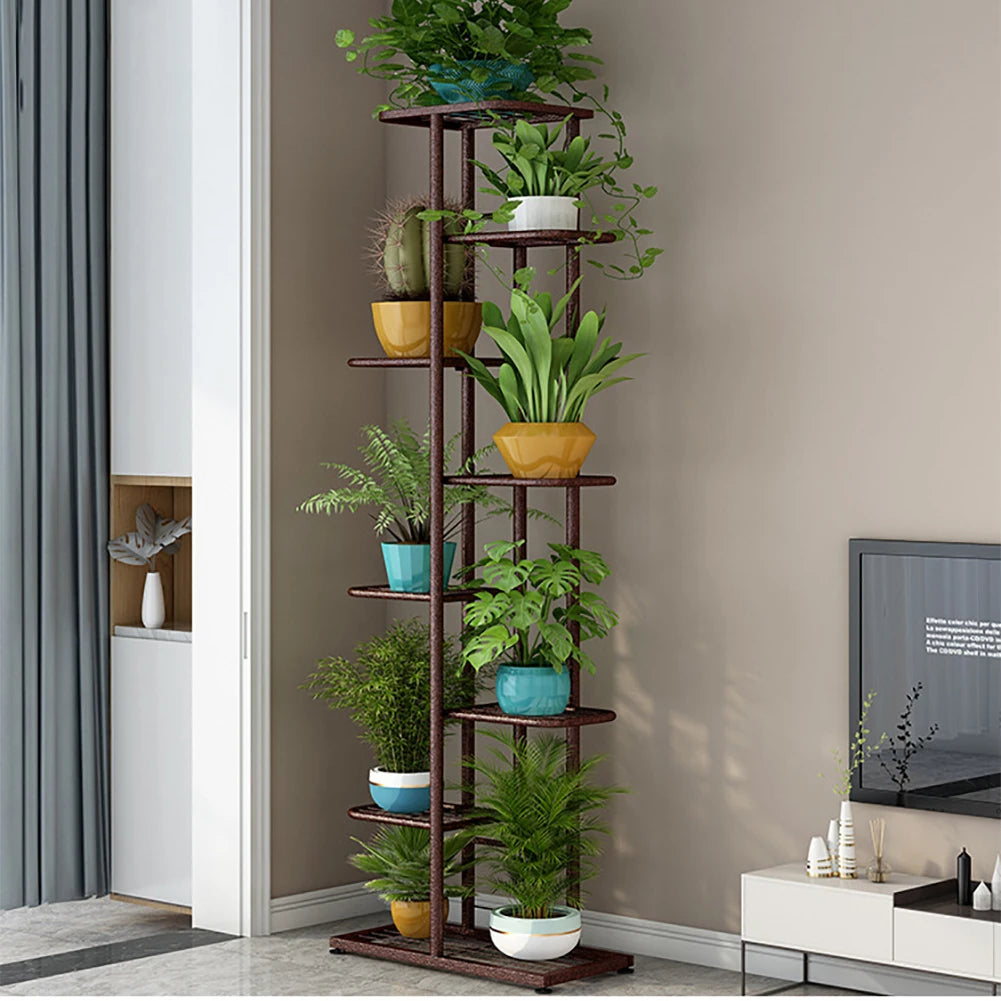 TWISTER.CK 8-Tier Metal Garden Plant Stand For Balcony Patio