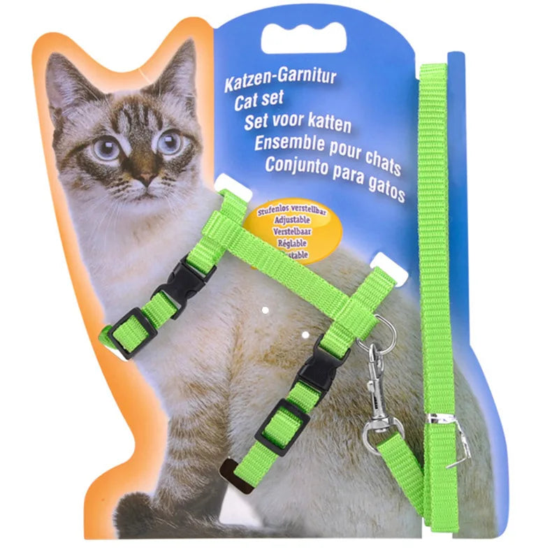 Adjustable Nylon Cat Collar And Leash Set For Cats