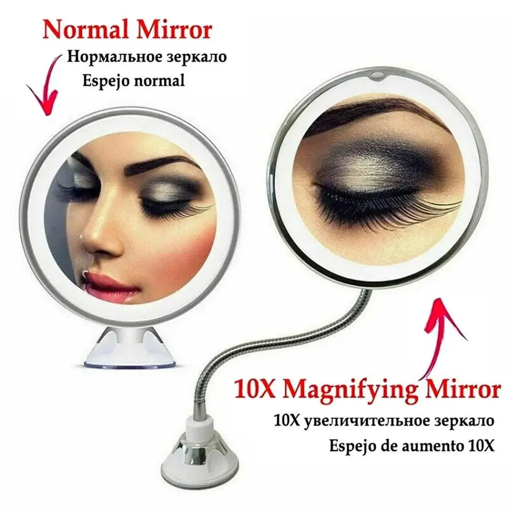 Rotation Makeup Mirror With LED Light Magnifying Tool