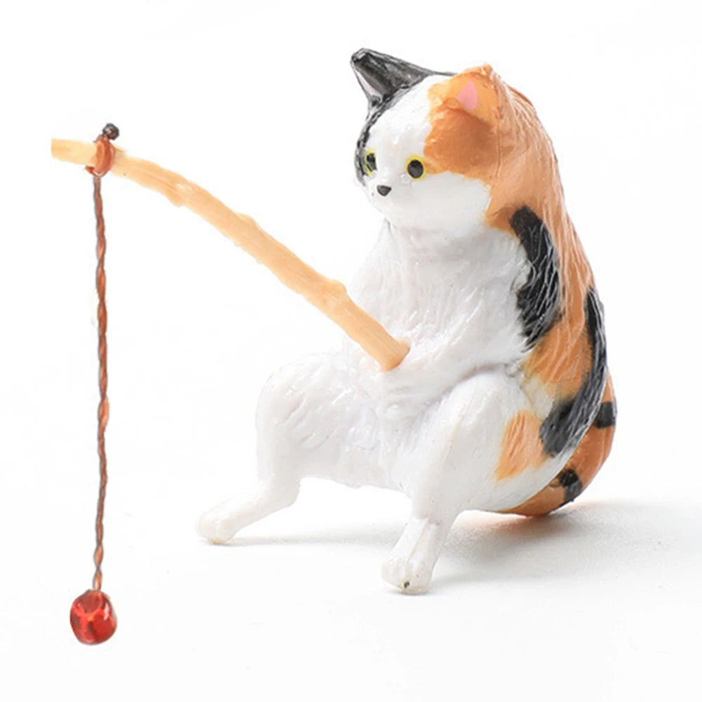 Alloet Kitten Fishing Ornament For Fish Tank Landscape Decor
