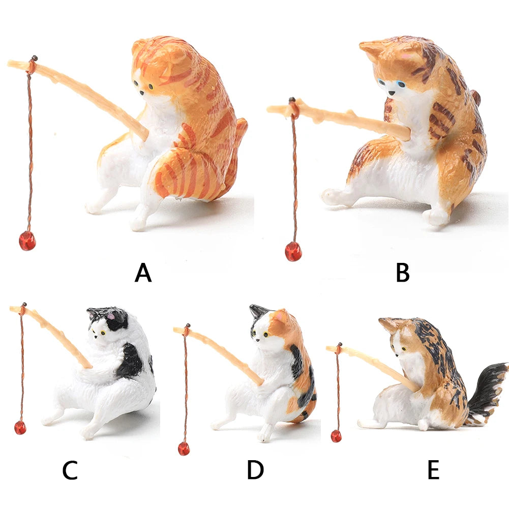 Alloet Kitten Fishing Ornament For Fish Tank Landscape Decor