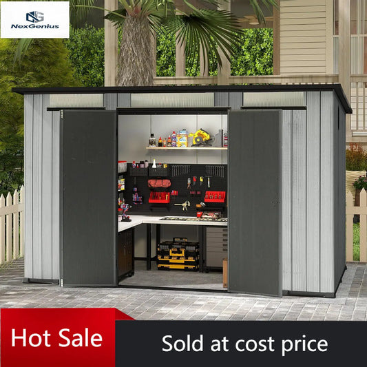 Lean To Resin Shed Outdoor Storage For Garden Tools Bike