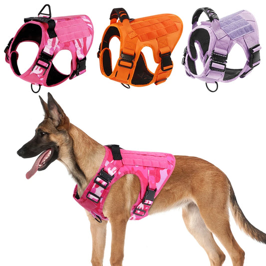 PETRAVEL Military Camouflage Dog Harness For Training And Walking