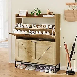 XMSJ Hall Tree Bench With Shoe Storage And Coat Rack