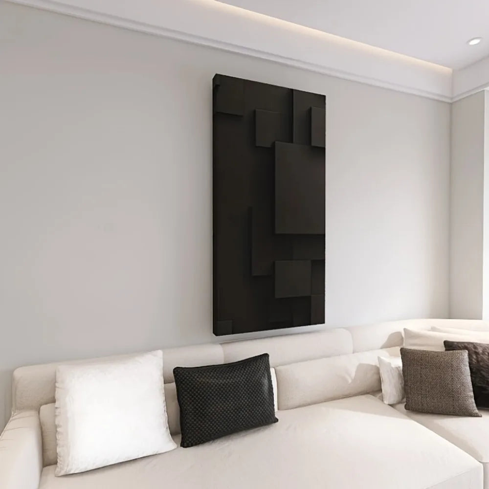Abstract Geometric Mural Canvas With Pine Wood Frame