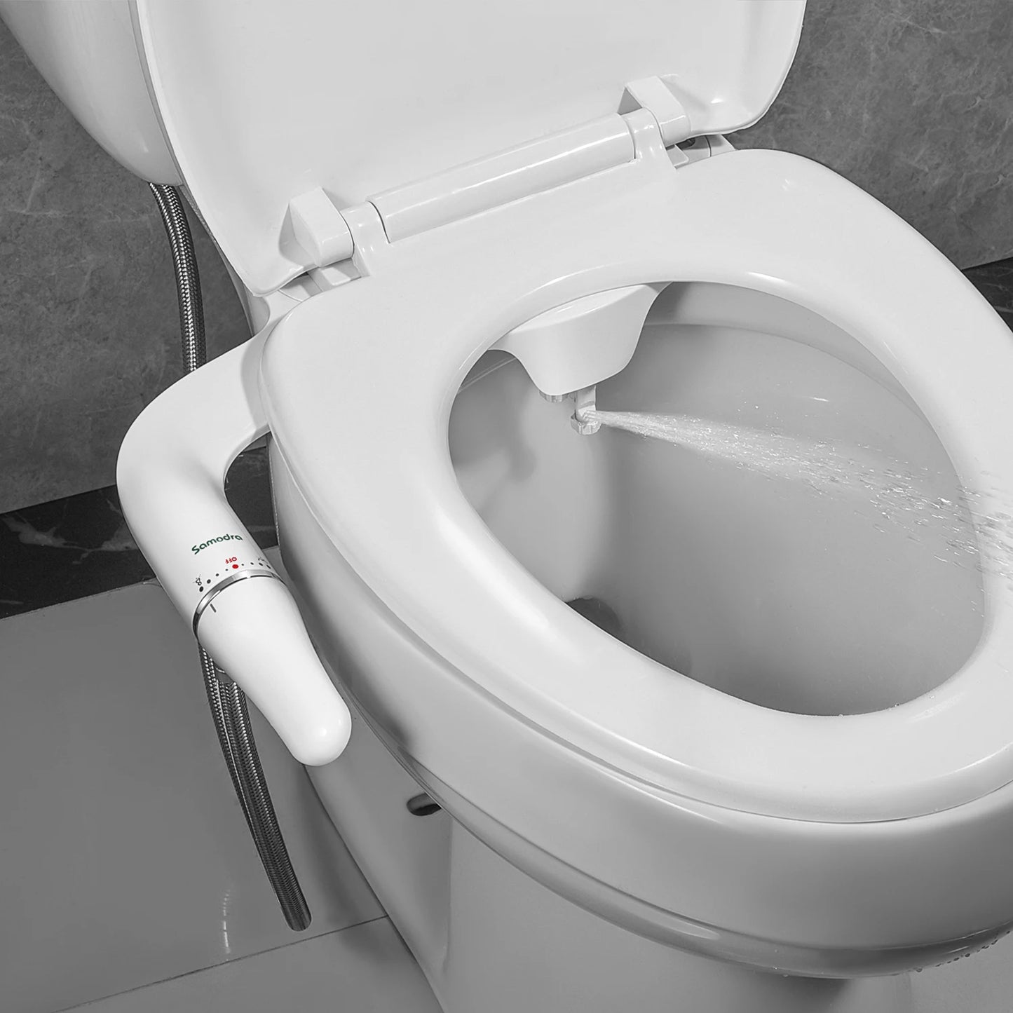 SAMODRA Ultra-Slim Toilet Bidet Seat Attachment With Adjustable Water Pressure